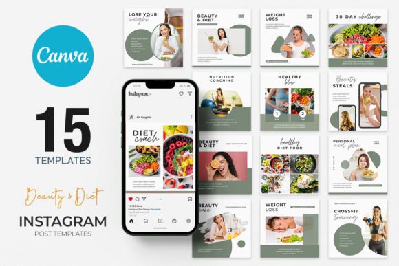 15 Beauty Diet Instagram Post Templates for Your Brand