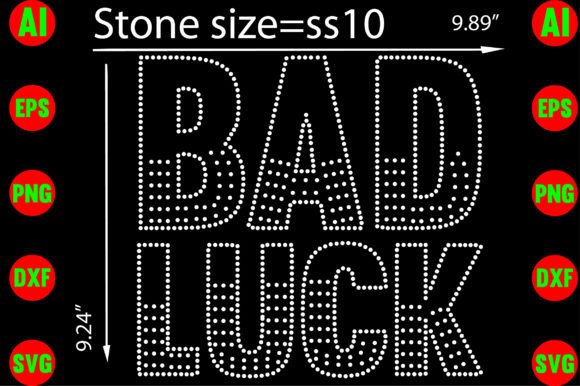 Bad Luck Rhinestone Templates: Edgy Design Assets