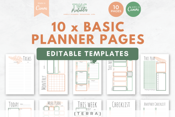 Canva Planner Templates | 10 Pages: Your Customizable Organizer