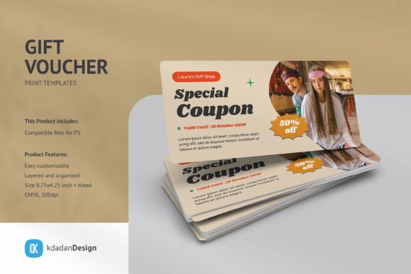 Elevate Your Promotions: Gift Voucher PSD Templates Vol 090