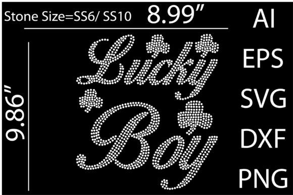 Printable Lucky Boy Rhinestone Templates for Creative Projects
