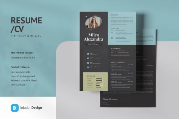 Resume/CV PSD Design Templates Vol 167: The Modern Professional Edge