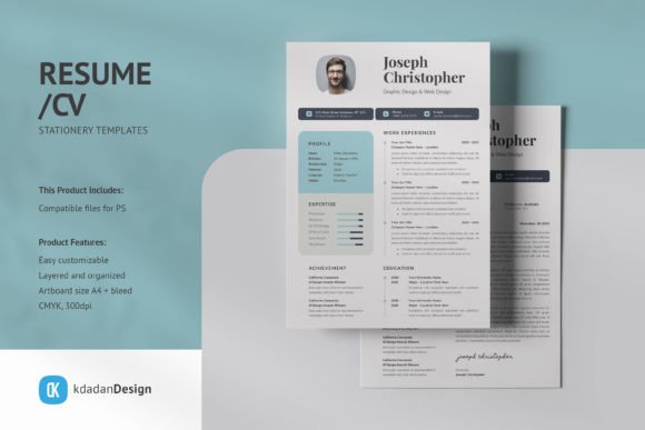 Resume/CV PSD Design Templates Vol 171: A Modern Toolkit