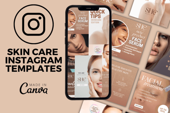 Skin Care Social Media Templates - IG: Elevate Your Brand