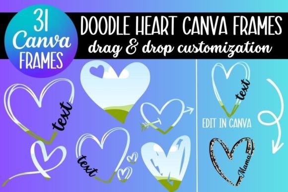 Unleash Your Creativity with Doodle Hearts Canva Frame Templates